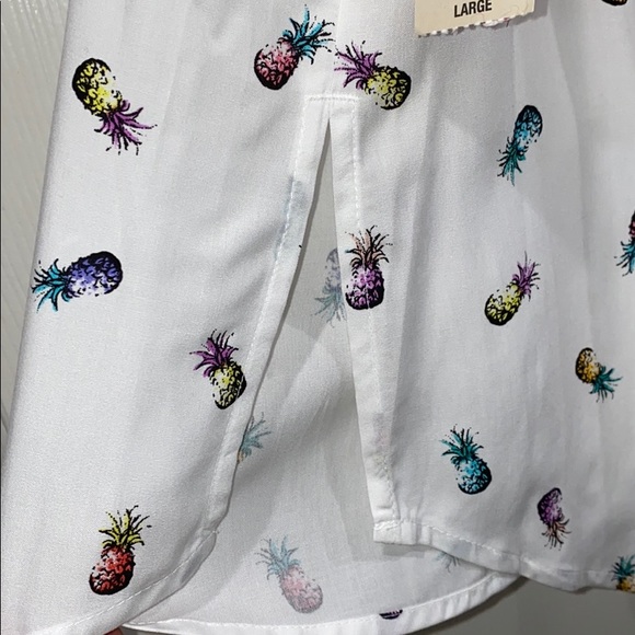 NWT Colorful Pineapple sleeveless blouse top Sz L - Picture 6 of 6
